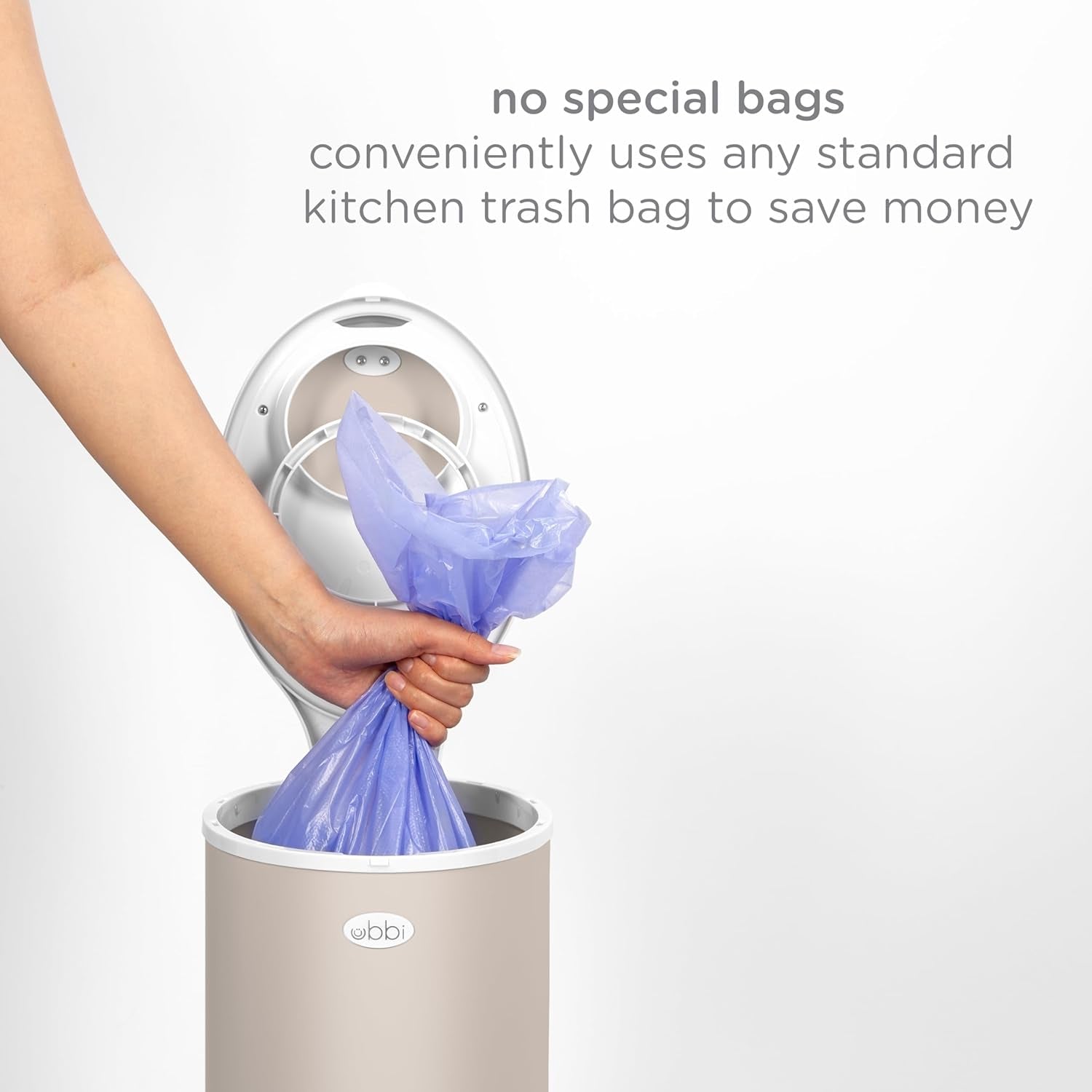 Steel Odor Locking, No Special Bag Required Money Saving, Awards-Winning, Modern Design Registry Must-Have Diaper Pail, Taupe