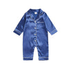 REDWOON Infant Baby Girl Boy Silk Jumpsuit Pajamas Short/Long Sleeve Button-Up Satin Pjs Footie Romper Pajama Nightgown