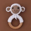 BPA Free Baby Wooden Teether Crochet Cartoon Baby Rattle Toys Wooden Ring Rodent Toys Mobile Gym Kids Newborn Educational Toys