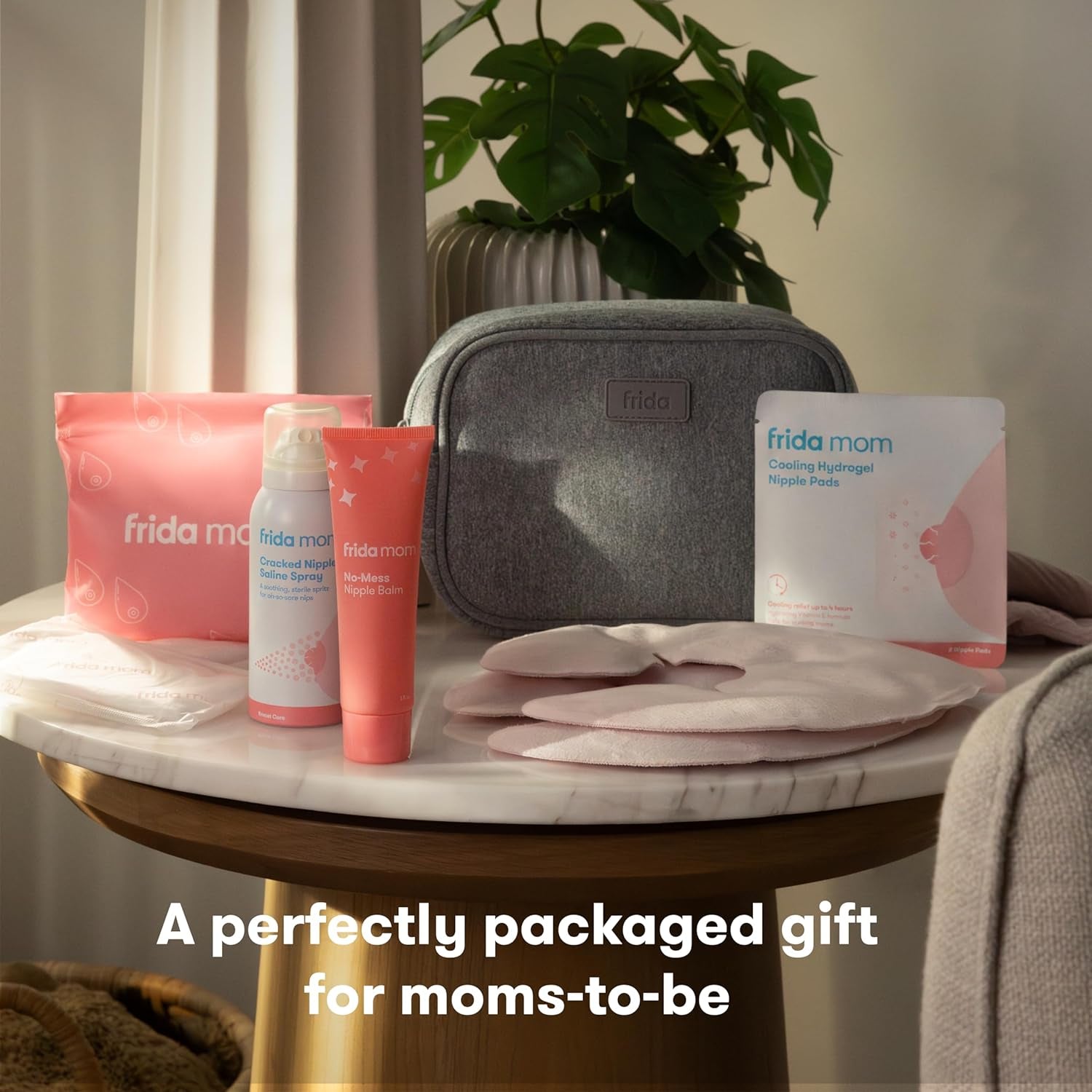 Breastfeeding Survival Kit for Nursing Moms, Reusable Hot+Cold Breast Relief Packs, Hydrogel Nipple Pads, Cracked Nipple Saline Spray, Nipple Balm, Nursing Pads, 13 Piece Gift Set