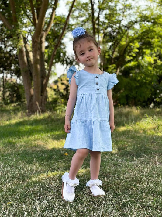 Toddler Girl Dress Ruffle Sleeveless Summer Cotton Dress Baby Girl Casual Party Dresses Kids Backless A-Line Sundress