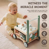 Joyreal Wooden Baby Walker - 9-In-1 Baby Push Walker with Activity Cube, Push Activity Walker for Boys and Girls, Sit-To-Stand Learning Walker Activity Center, Speed & Height Adjustable