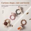1PC Baby Rattle Toys Cartoon Turtle Crochet Rattle Baby Wooden Teething Rings Children'S Montessori Toys Newborn Christmas Gifts