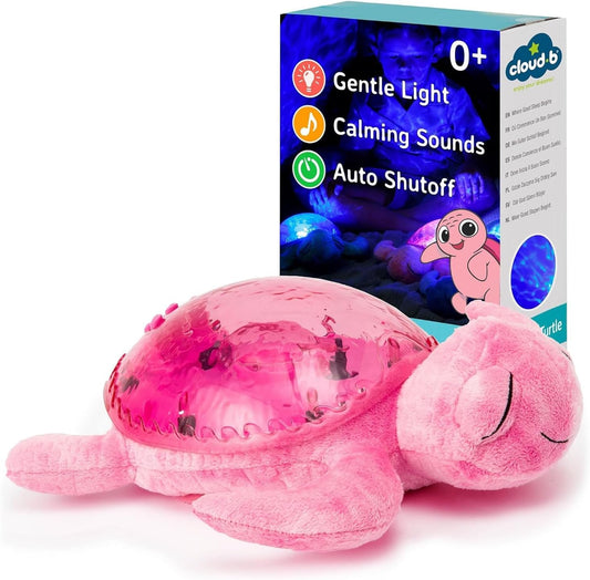 Ocean Projector Nightlight with White Noise Soothing Sounds | Adjustable Settings and Auto-Shutoff | Tranquil Turtle - Pink