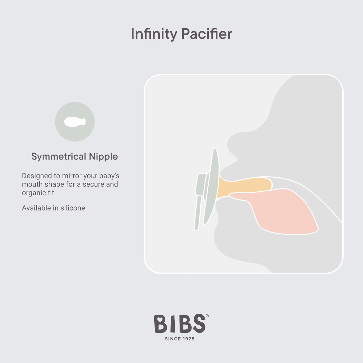 Pacifiers - Infinity Collection with Symmetrical Nipple| Bpa-Free Baby Pacifier | Made in Denmark | Set of 2 Blossom/Dusky Lilac Color Premium Soothers | Size 0-6 Months