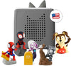Toniebox Spidey and His Amazing Friends Starter Set with Spidey, Ghost-Spider, Spin, Black Panther, and Playtime Puppy - Includes Toniebox Audio Player - Gray