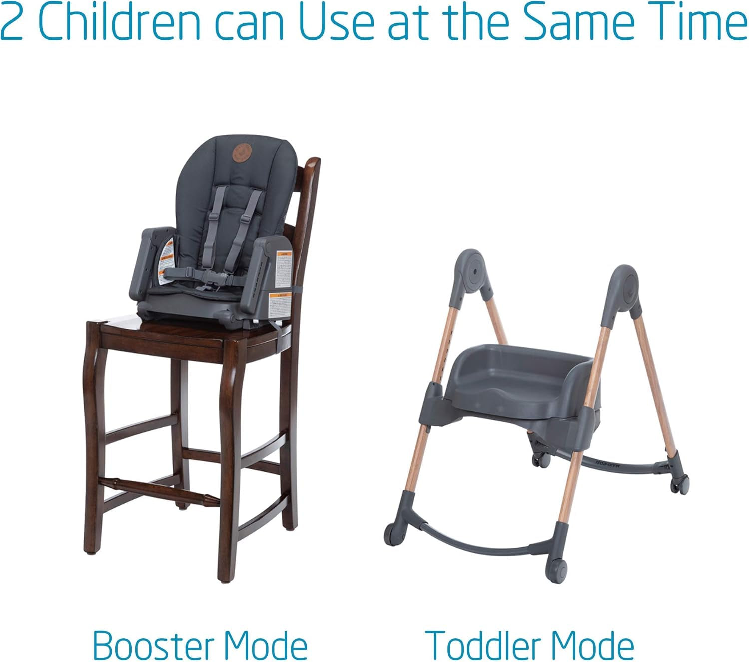 Minla 6-In-1 High Chair, Convertible, from Birth, Detachable Kitchen Booster Seat, Compact Fold, Easy to Clean, Essential Grey