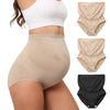 Y25D Maternity Underwear Seamless High Waisted Maternity Panties Belly Support over Bump Maternity Panties That Don' T Dig in Maternity Underwear for All Trimester Maternity Pants under Maternity Jeans