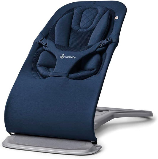 Evolve 3-In-1 Bouncer, Adjustable Multi Position Baby Bouncer Seat, Fits Newborn to Toddler, Midnight Blue & Evolve 3-In-1 Bouncer Toy Bar Accessory, Ocean Wonders