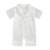 REDWOON Infant Baby Girl Boy Silk Jumpsuit Pajamas Short/Long Sleeve Button-Up Satin Pjs Footie Romper Pajama Nightgown