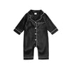 REDWOON Infant Baby Girl Boy Silk Jumpsuit Pajamas Short/Long Sleeve Button-Up Satin Pjs Footie Romper Pajama Nightgown