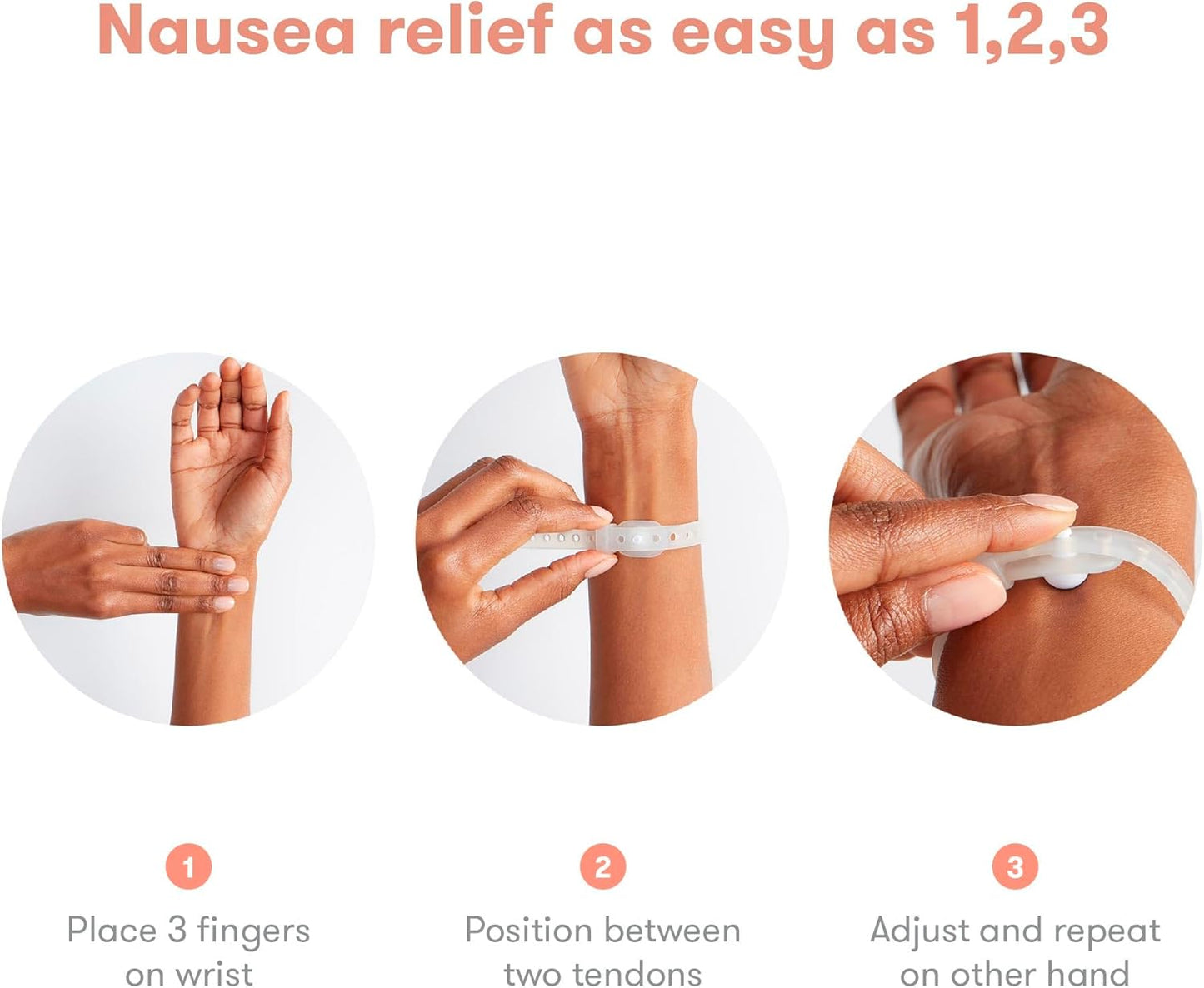 Nausea Bands for Morning Sickness Relief, 24/7 Support through Pressure Point Therapy, Includes 2 Bands and Storage Case
