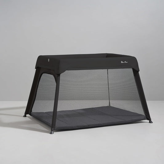 Slumber 3-In-1 Travel Crib - Multi-Use, Converts from Bassinet to Crib to Playard - Portable, Lightweight, Easy to Pack with Comfortable Mattress, for Infants to Toddlers, Black