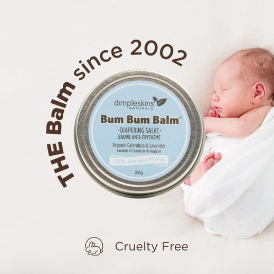 Dimpleskins Bum Bum Balm (2-Pack 30G & 85G) Natural Baby Bum Cream Calendula Cream Zinc-Free | Diaper Cream Soothe Baby Skin with Beeswax, Jojoba Oil Calendula & Vitamin E | Moisturizing Nourishing