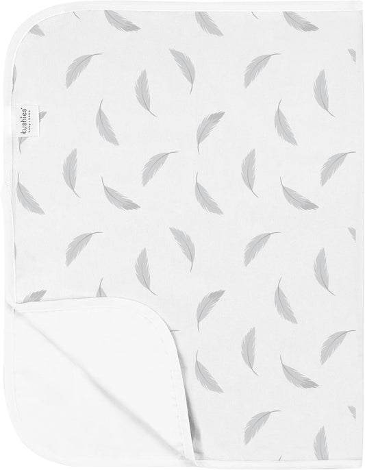 Deluxe Waterproof Changing Pad Liners - 20 X 30 Inches Baby Changing Table Liners - Baby Changing Pads - Diaper Changing Flat Liner Pad Waterproof Portable - Grey Feathers