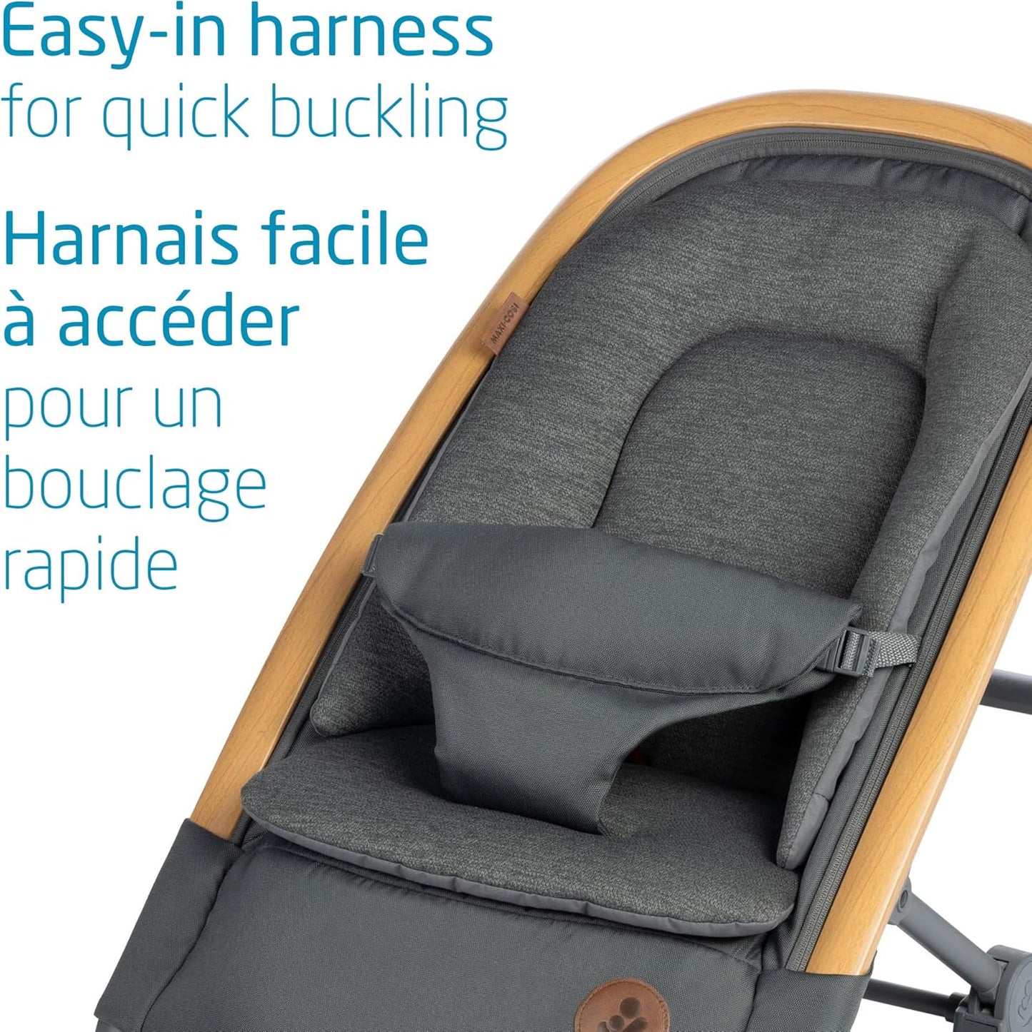 2-In-1 Kori Rocker, Folds Flat, Travel, Washable Fabrics, Classic Graphite