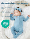 Momcozy Boy Girl Baby Pajamas, 0-24 M Temp-Sensing 2-Way Zipper Newborn Sleepers, Stretchy Viscose Derived from Bamboo Minimalist,2 Pack