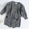 Toddler Girls Boys Suit Autumn Winter Children Clothing Boys Girls Baby Knit Sweater Cardigan + Shorts Suit Baby Clothes Suit