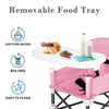 Portable Toddler Travel Booster Seat - Folding Dining & Outdoor Chair with Tray for Camping, Beach, Lawn and Home Use