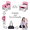 Portable Toddler Travel Booster Seat - Folding Dining & Outdoor Chair with Tray for Camping, Beach, Lawn and Home Use