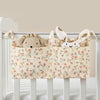 Baby Crib Storage Bag Cotton Muslin Stroller Hanging Mulitifunction Toddler Diaper Nursery Bed Storage Organizer