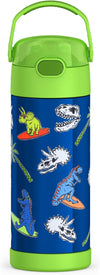 FUNTAINER 14 Ounce Stainless Steel Vacuum Insulated Bottle, Daring Dinos