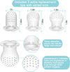 3 Pack Baby Feeder Fresh Fruit Food Feeder with 3 Different Size Silicone Pouch and 1 Pacifier Clips, Training Massaging Teether