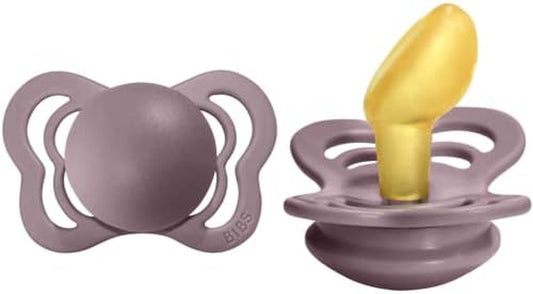 Pacifiers Couture | Orthodontic Nipple Pacifier | Bpa-Free Silicone | Made in Denmark (6-18 Months Rubber, Heather)