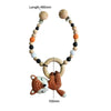 OOTDTY Crochet Elk Bunny Rattle Toys Wooden Baby Pram Clip Baby Gym Stroller Hanging Pendant Newborn Crib Mobile Rattle Toys