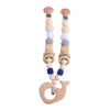 OOTDTY Crochet Elk Bunny Rattle Toys Wooden Baby Pram Clip Baby Gym Stroller Hanging Pendant Newborn Crib Mobile Rattle Toys