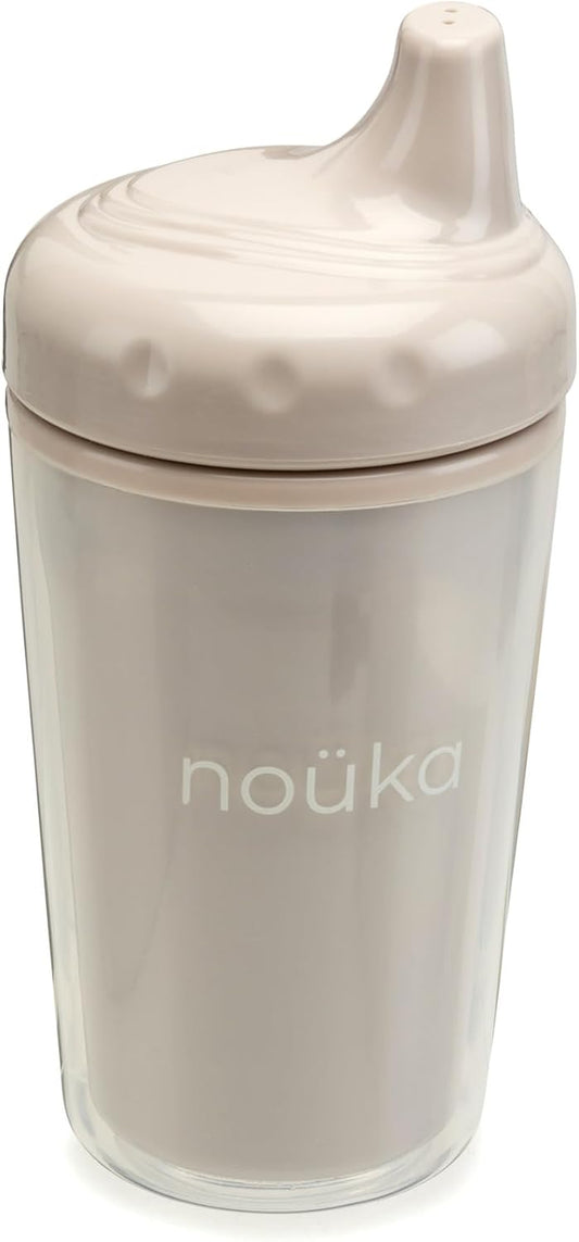 Nouka Insulated and Non-Spill Sippy Cup | Leak Proof and Easy Grip | Keeps Drinks Hot or Cold | Soft Sand