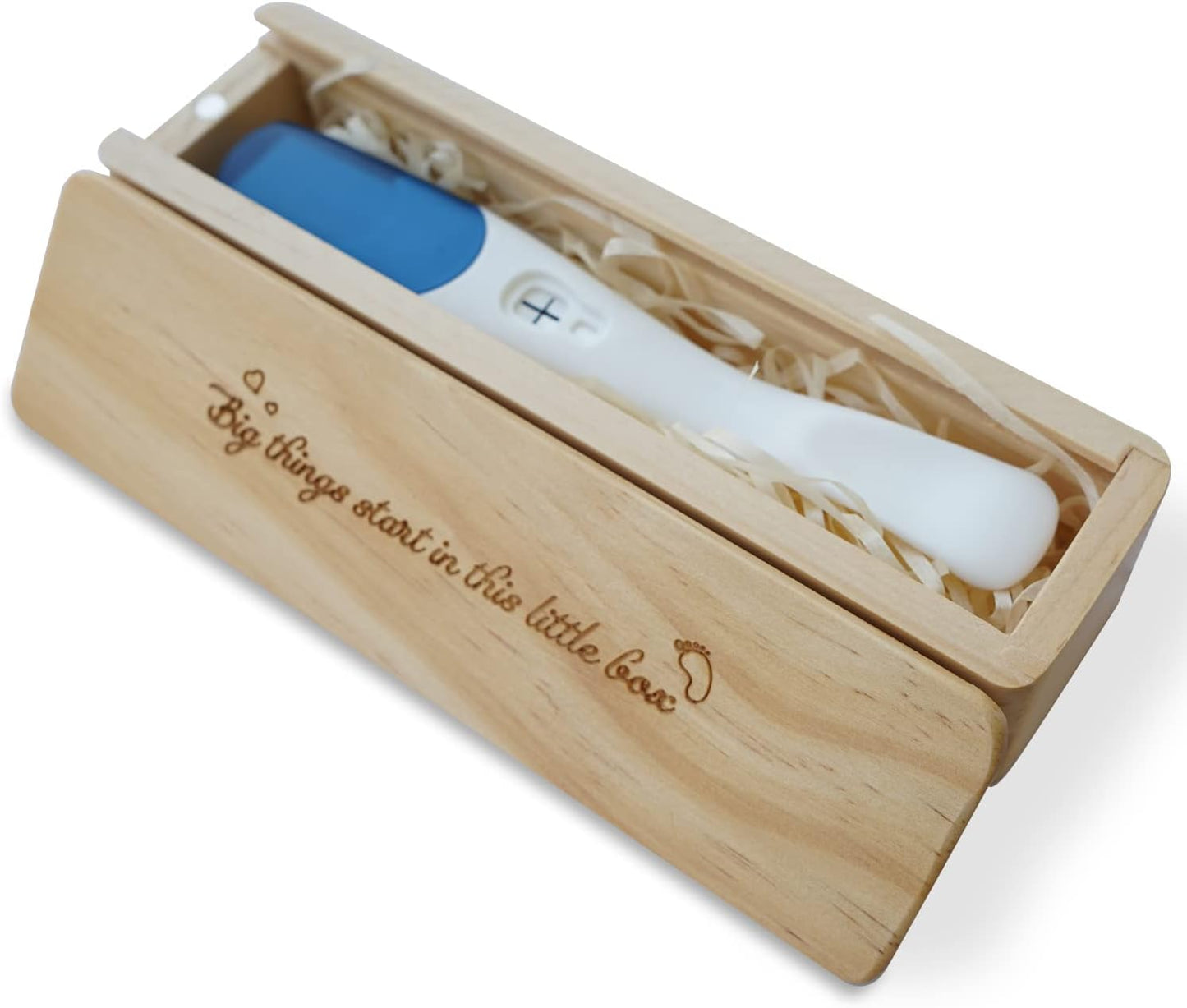 Pregnancy Test Keepsake Box, Pregnancy Announcement for Dad, Baby Announcements Ideas Wooden Baby Keepsake Box