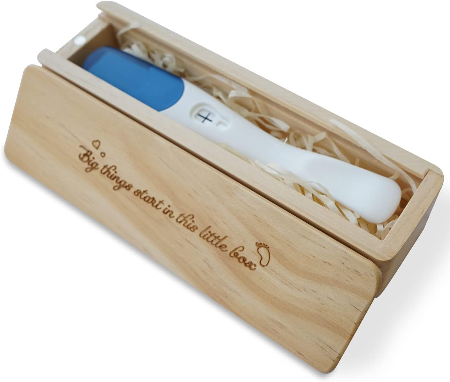 Pregnancy Test Keepsake Box, Pregnancy Announcement for Dad, Baby Announcements Ideas Wooden Baby Keepsake Box