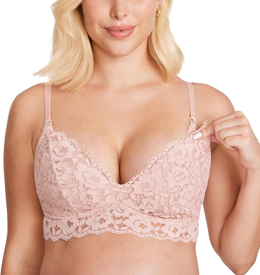 Women'S Lace Nursing Bra Lace Bralette Padded No Underwire Maternity Bras Breastfeeding Pregnancy