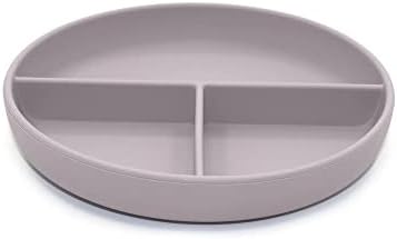 Nouka Divided Suction Plate | 100% Food-Grade Silicone | Comes with a Lip Edge & Suction Base | Non-Slip & Soft | Dishwasher Friendly | Bloom | Size 500Ml