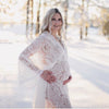 Boho Maternity Lace Dresses for Photo Shoot Pregnant Woman Photography Dress Maternity Photo Shooting Maxi Gown V-Neck
