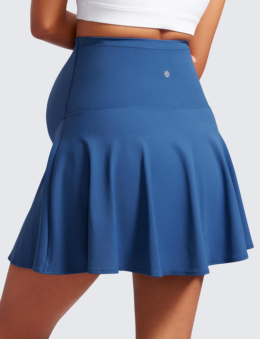 Womens Butterluxe Maternity High Waisted Tennis Skirts a Line Flowy Golf Athletic Casual Pregnancy with Pockets