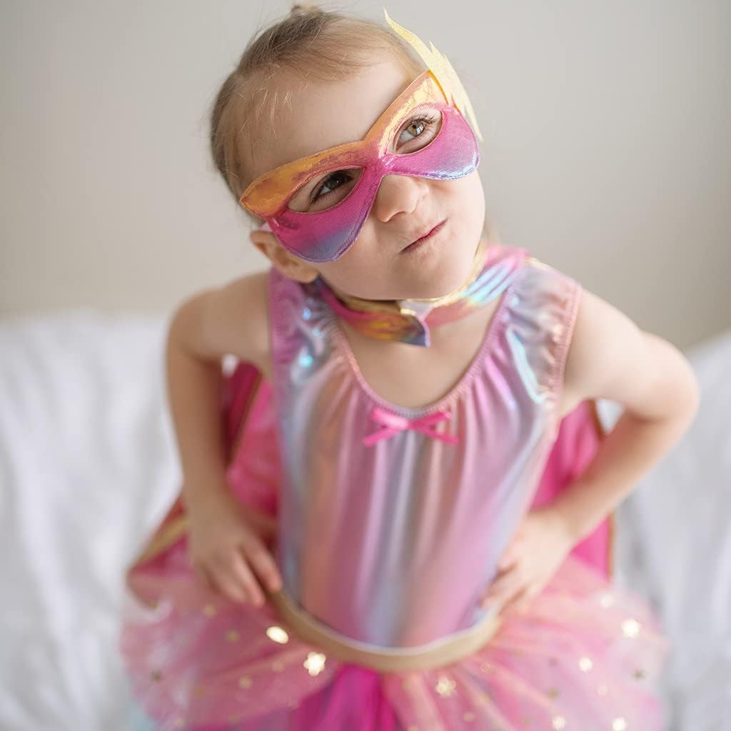 Super-Duper Tutu/Cape/Mask, Pink/Gold Size 4-6