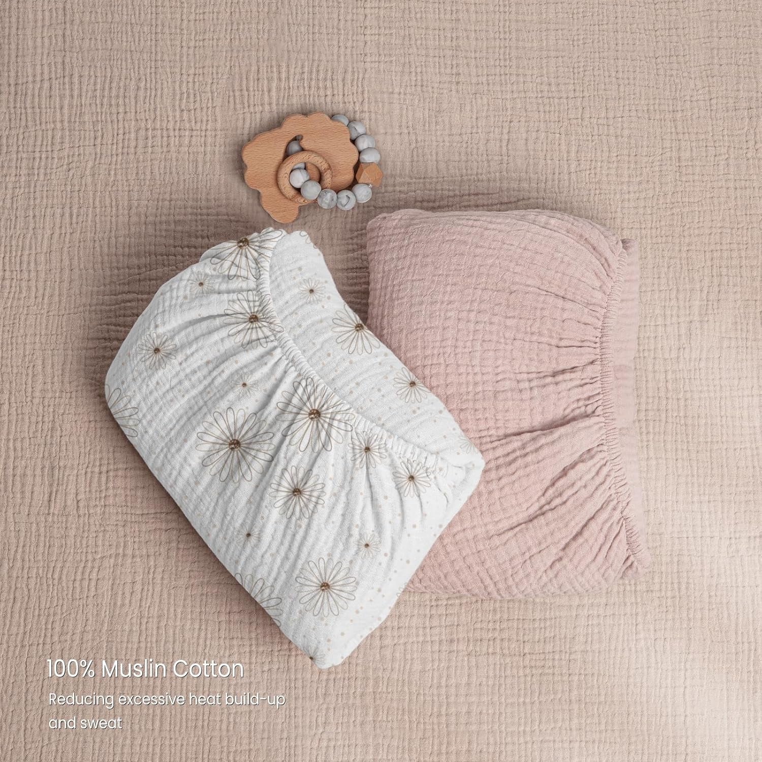 Lulumoon Crib Sheet Muslin for Baby: Soft Cotton Crib Sheets Fitted for Toddler Girl and Boy - Breathable Crib Mattress Sheet 28"X 52"