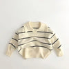 Children'S Striped Korean Sweater Spring Autumn V-Neck Pullovers Boys Cotton Turtleneck Sweater Winter Baby Girls Top Clothes