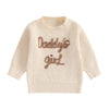 Children Baby Girls Knitted Sweater Autum Winter Casual Kid Clothes Cute Letter Floral Warm Long Sleeve Pullover Infant Knitwear