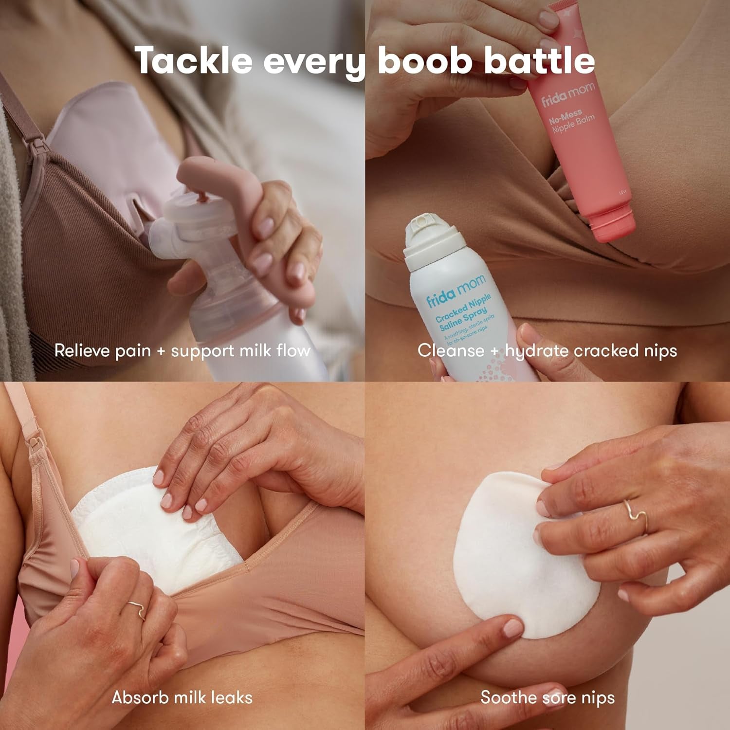 Breastfeeding Survival Kit for Nursing Moms, Reusable Hot+Cold Breast Relief Packs, Hydrogel Nipple Pads, Cracked Nipple Saline Spray, Nipple Balm, Nursing Pads, 13 Piece Gift Set