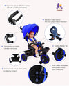 7-In-1 Tricycle Stroller for Toddlers 18 Months to 5 Years, Adjustable Push Handle, Rotatable Seat, Cup Holder and Retractable Canopy, Folding Baby Trike W/Detachable Guardrail, Footrest, BU