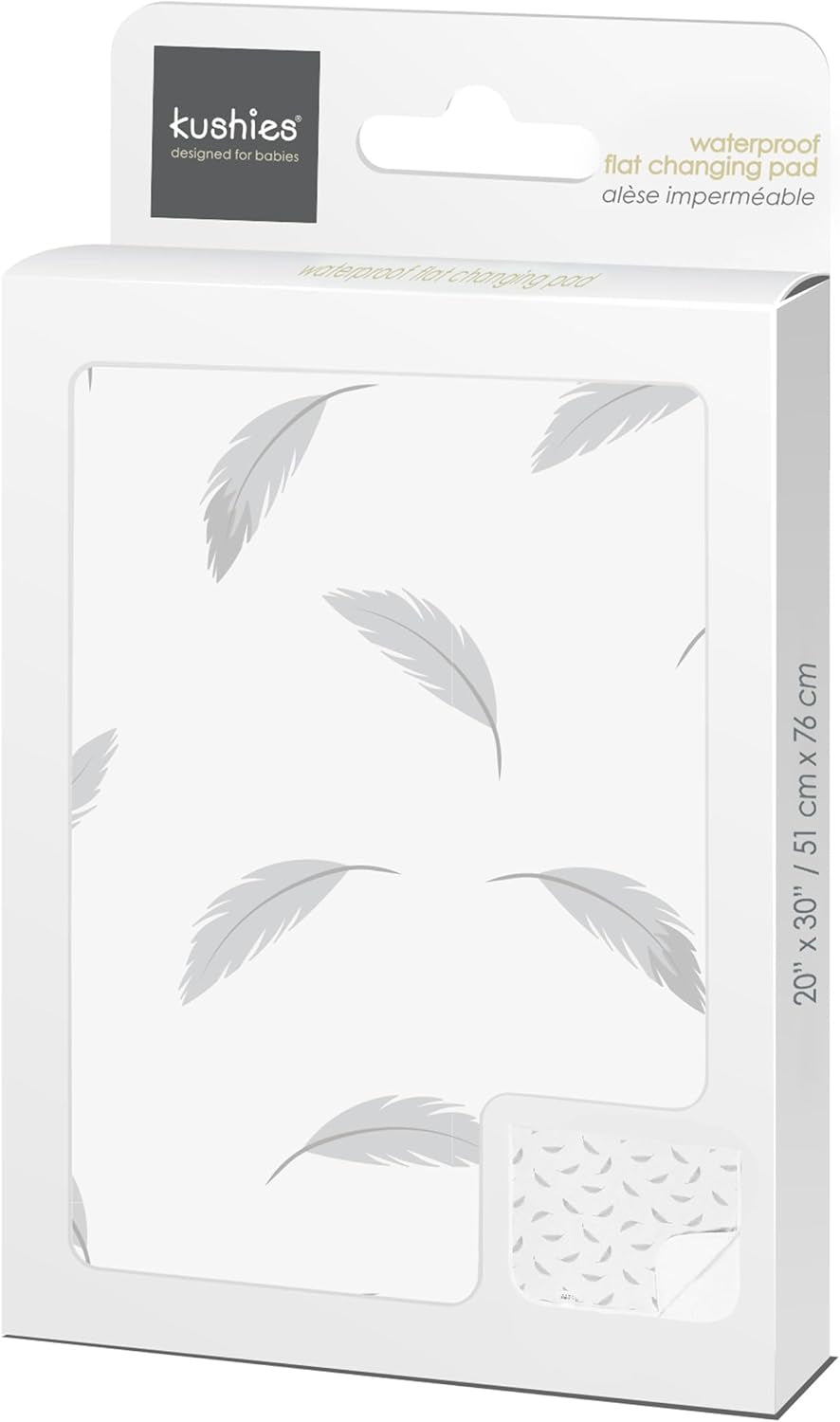 Deluxe Waterproof Changing Pad Liners - 20 X 30 Inches Baby Changing Table Liners - Baby Changing Pads - Diaper Changing Flat Liner Pad Waterproof Portable - Grey Feathers