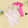 REDWOON Infant Baby Girl Boy Silk Jumpsuit Pajamas Short/Long Sleeve Button-Up Satin Pjs Footie Romper Pajama Nightgown