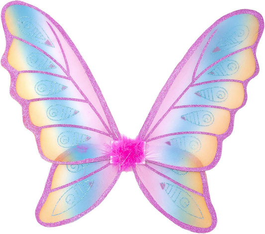 16890, Glitter Rainbow Wings, Multi/Fuchsia