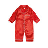REDWOON Infant Baby Girl Boy Silk Jumpsuit Pajamas Short/Long Sleeve Button-Up Satin Pjs Footie Romper Pajama Nightgown