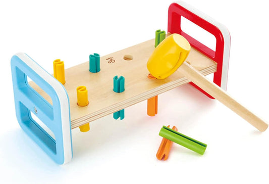 Rainbow Pounder| Pounding Bench Wooden Toy with Hammer, Multicolor
