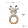 BPA Free Baby Wooden Teether Crochet Cartoon Baby Rattle Toys Wooden Ring Rodent Toys Mobile Gym Kids Newborn Educational Toys