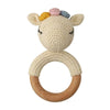 BPA Free Baby Wooden Teether Crochet Cartoon Baby Rattle Toys Wooden Ring Rodent Toys Mobile Gym Kids Newborn Educational Toys